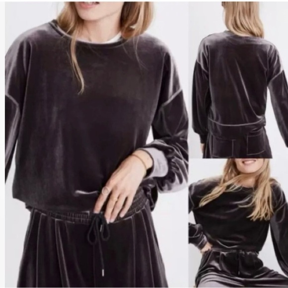 Madewell Tops - Madewell Women’s Sweater- Velvet Pullover-Long Sleeve-Brown XXL